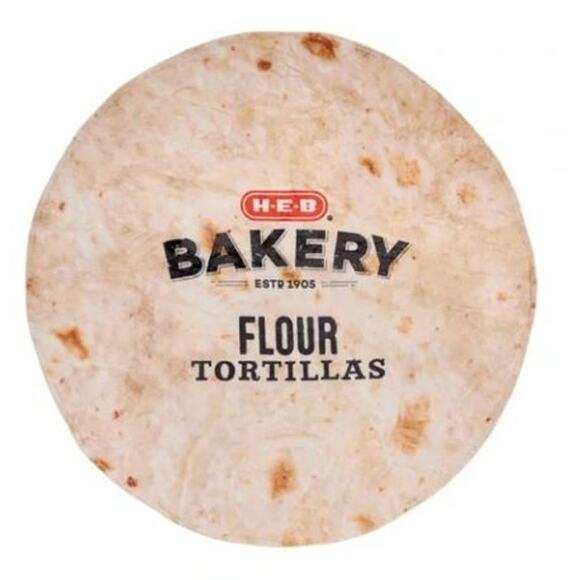 H‑E‑B Brand Shop Bakery Flour Tortilla Round Throw Blanket 70" - Picture 1 of 4